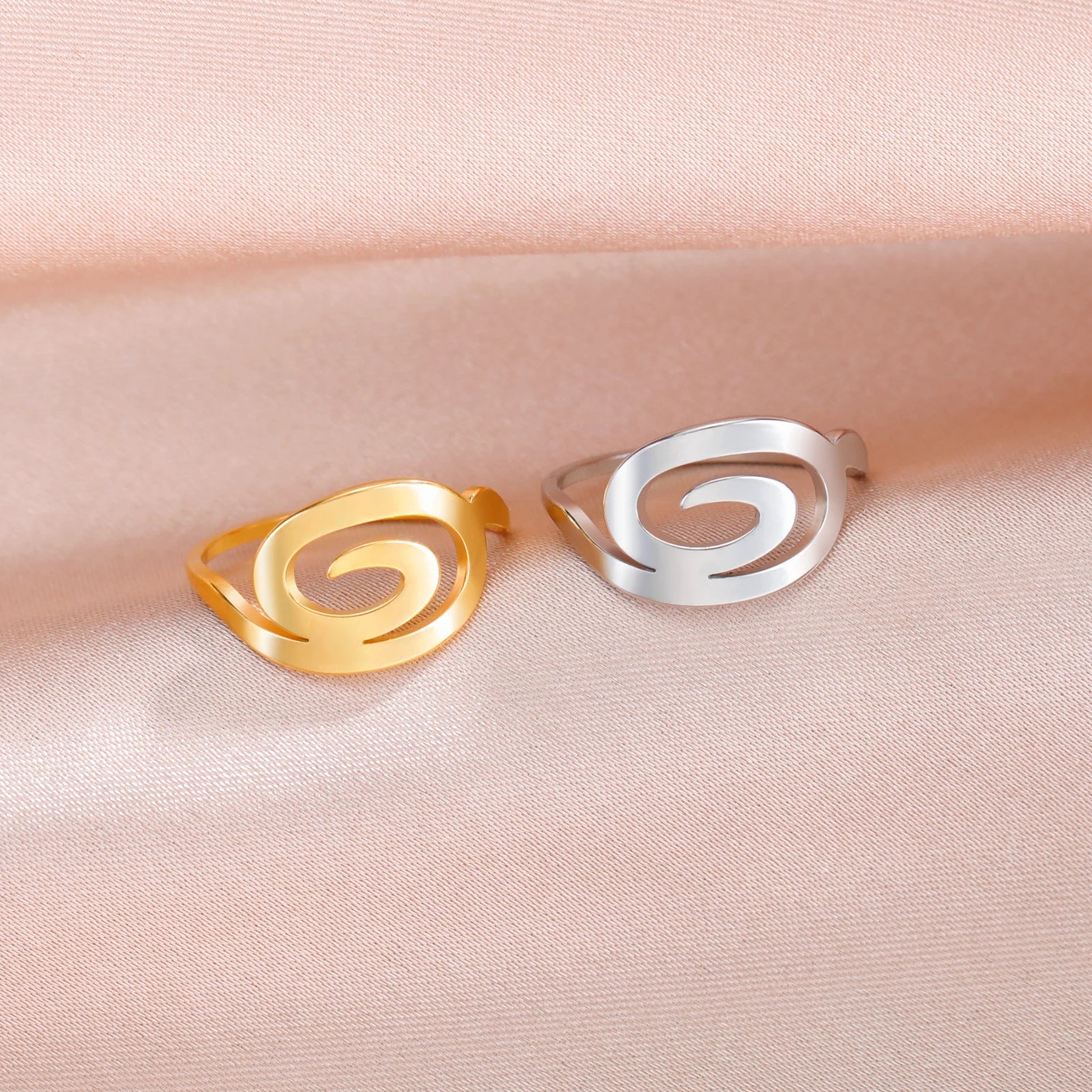 Ring met spiraaldesign voor dames, goud
