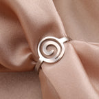 Ring met spiraaldesign voor dames, rond, zilver