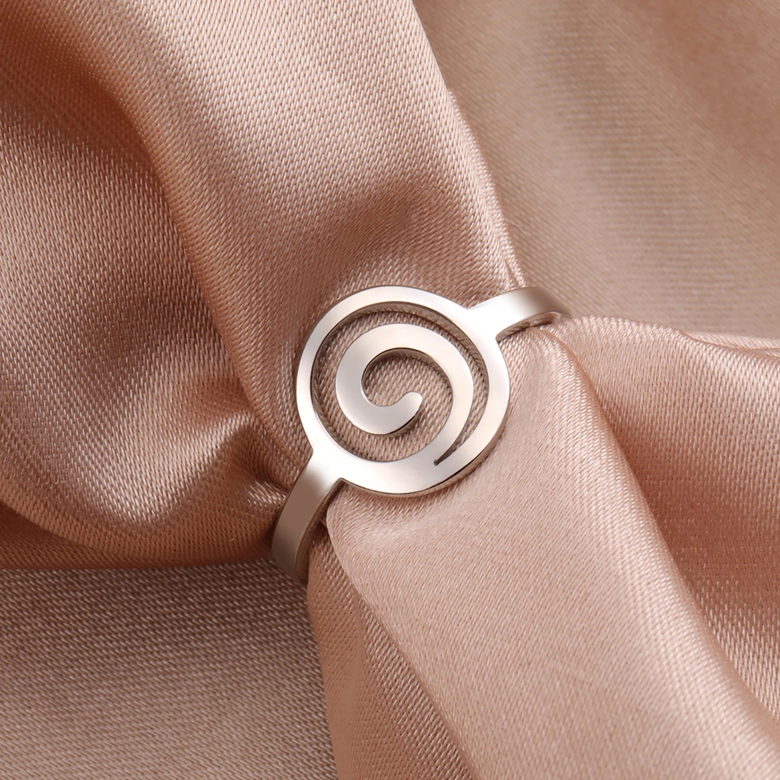 Ring met spiraaldesign voor dames, rond, zilver