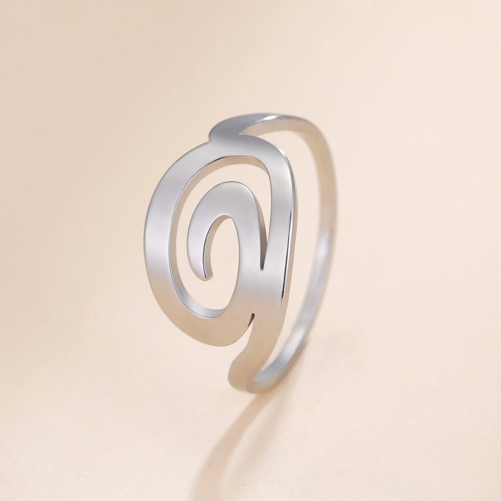 Ring met spiraaldesign voor dames, zilver