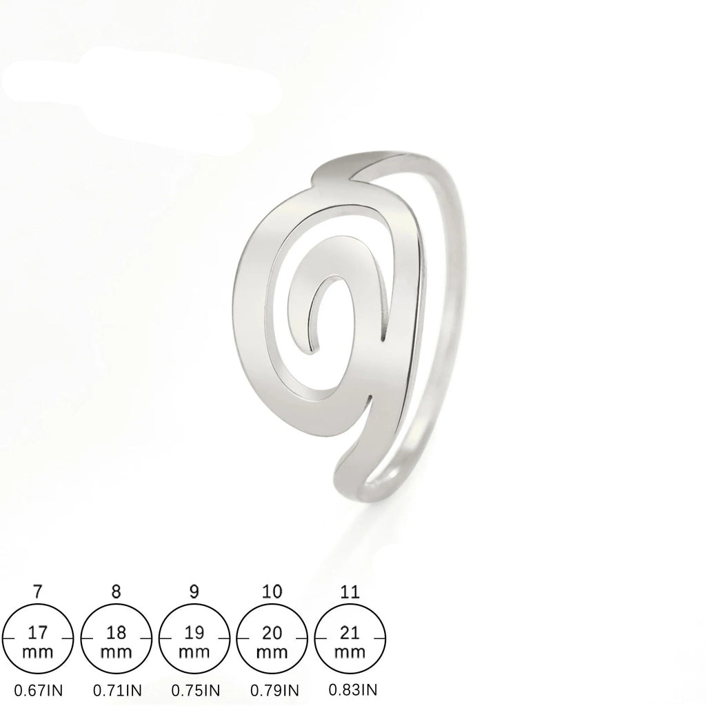 Ring met spiraaldesign voor dames, zilver