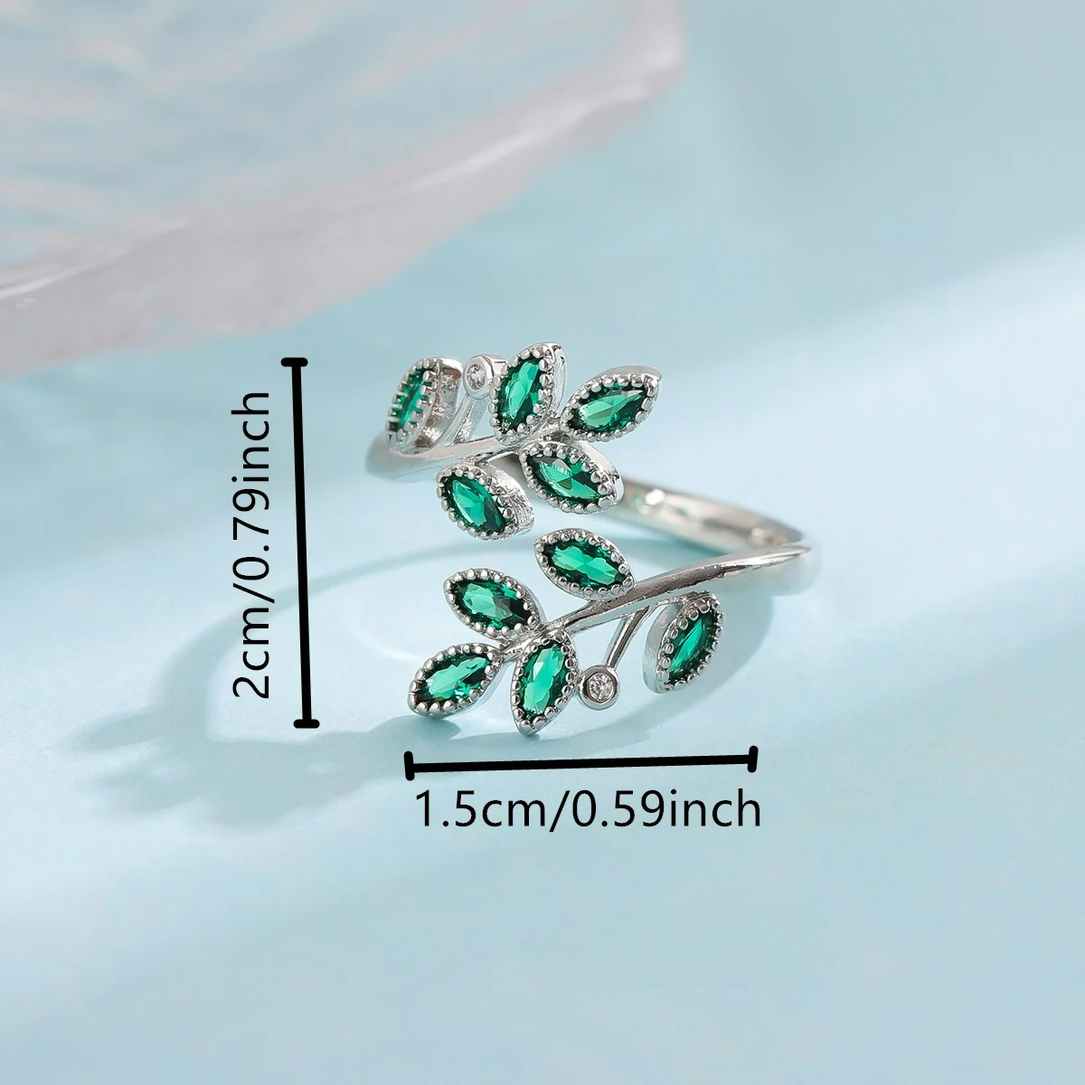 Bague avec Feuilles Vertes Automnales