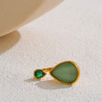 Bague avec Goutte d'Eau en Pierre Naturelle et Zircon