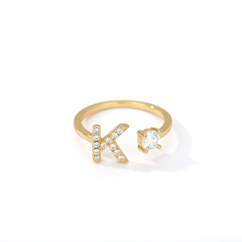 Gepersonaliseerde ring met initiaal k