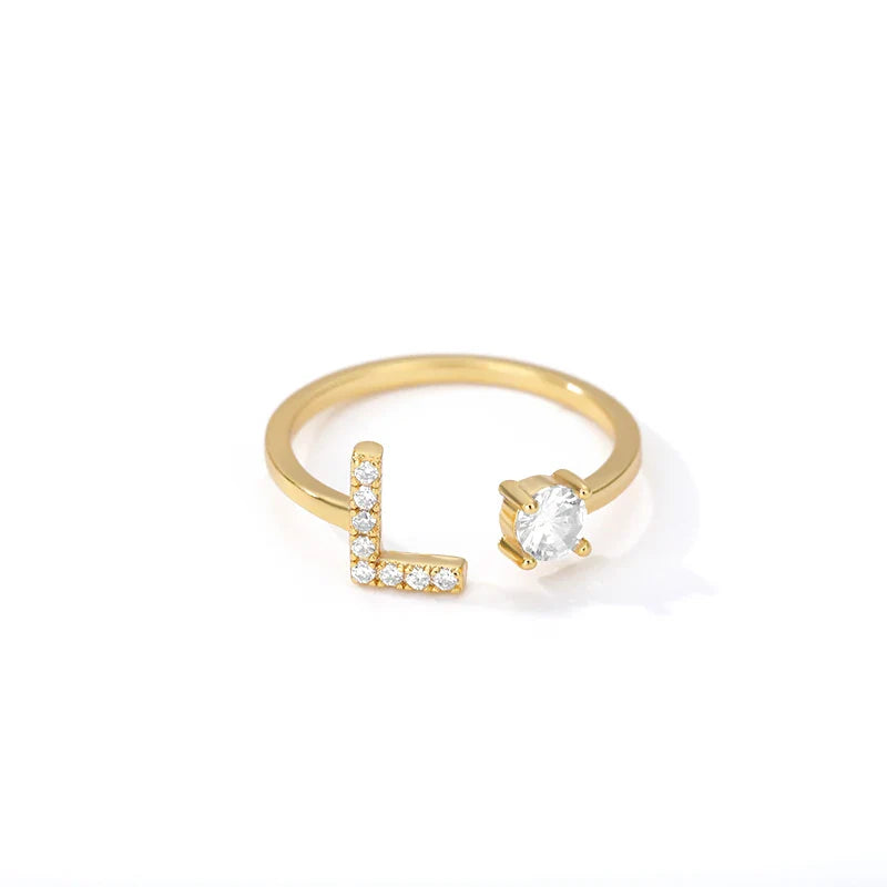 Gepersonaliseerde ring met initiaal l