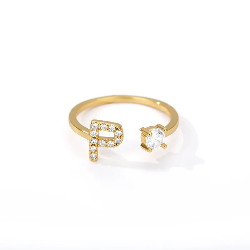 Gepersonaliseerde ring met initiaal p