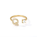 Gepersonaliseerde ring met initiaal q