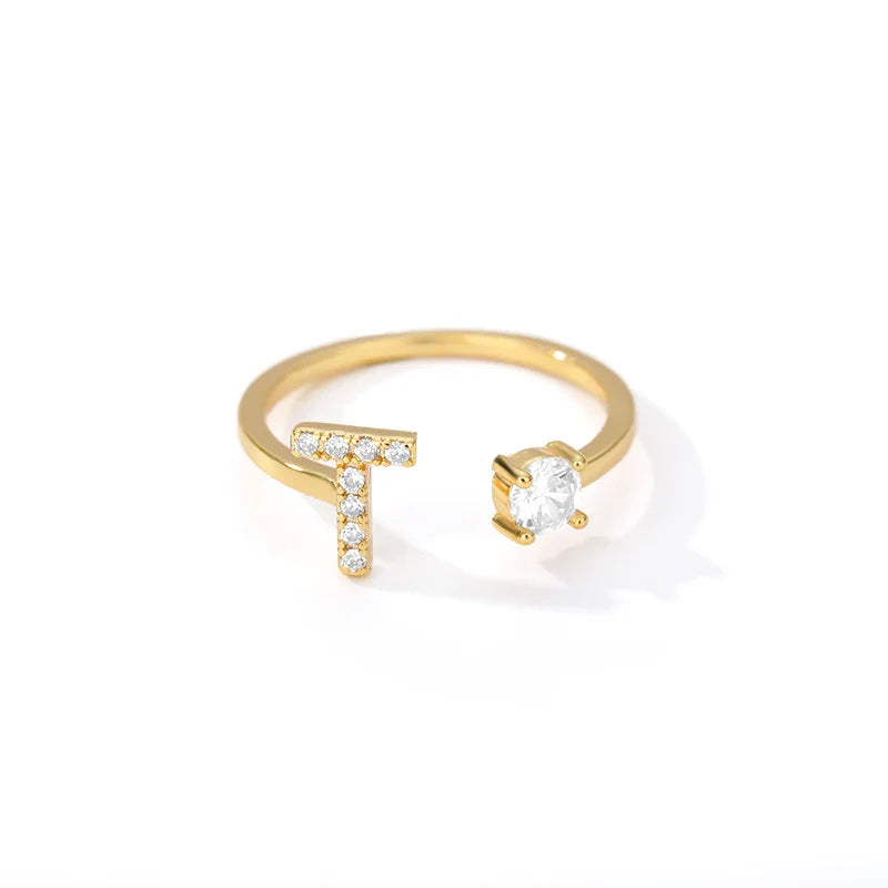Gepersonaliseerde ring met initiaal t