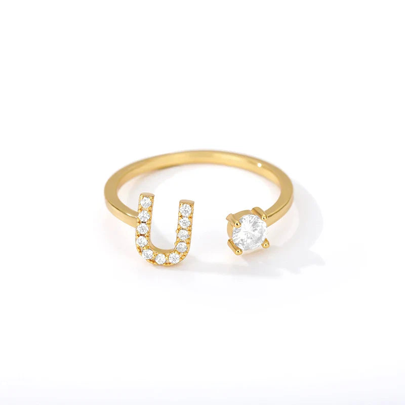 Gepersonaliseerde ring met initiaal u
