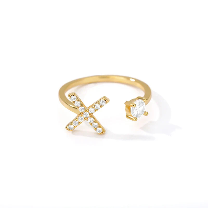 Gepersonaliseerde ring met initiaal x