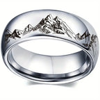 Bague avec Montagnes pour Homme argent