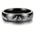 Bague avec Montagnes pour Homme noir