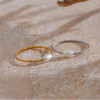 Ring met zoetwaterparel zilver