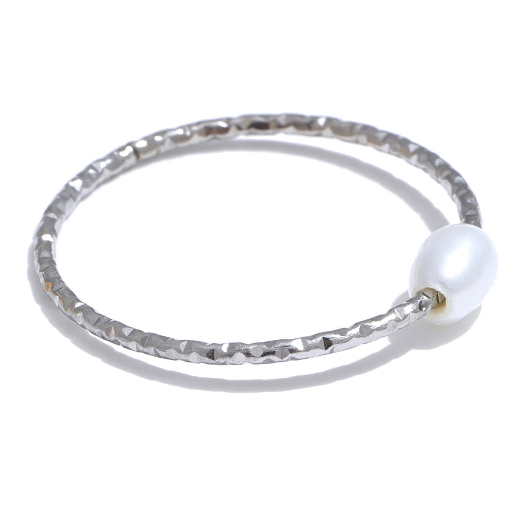 Ring met zoetwaterparel zilver