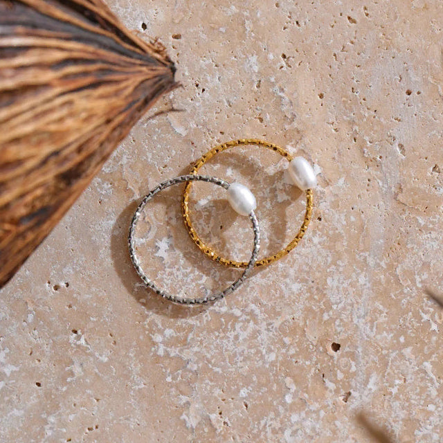 Ring met zoetwaterparel goud