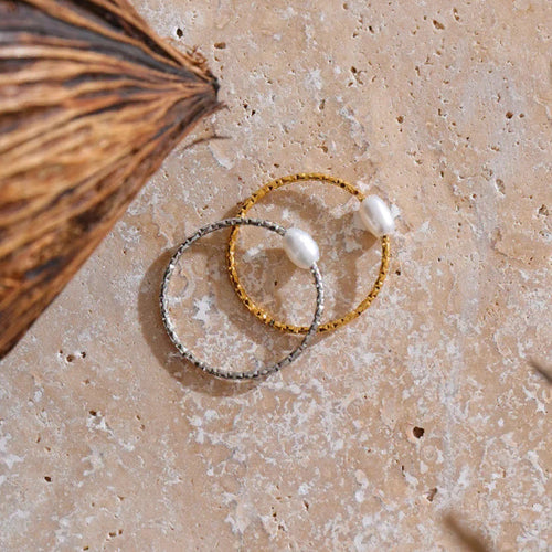 Ring met zoetwaterparel goud