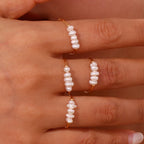 Ring met uitgelijnde zoetwaterparels