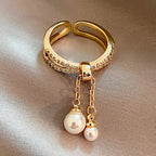 Ring met hangende parels