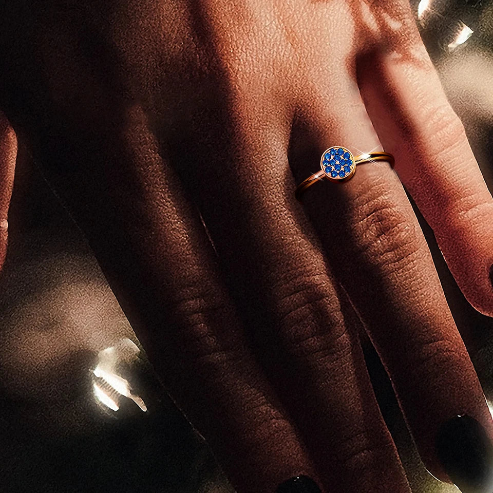 Ring met kleine ronde geboortestenen voor dames