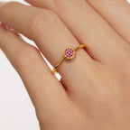 Ring met kleine ronde geboortestenen voor dames juli