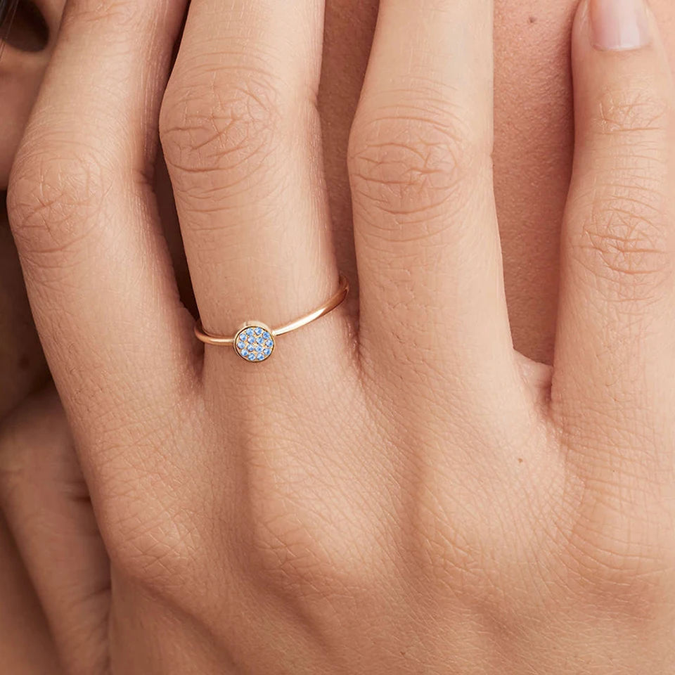 Ring met kleine ronde geboortestenen voor dames