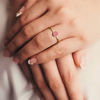 Ring met kleine ronde geboortestenen voor dames