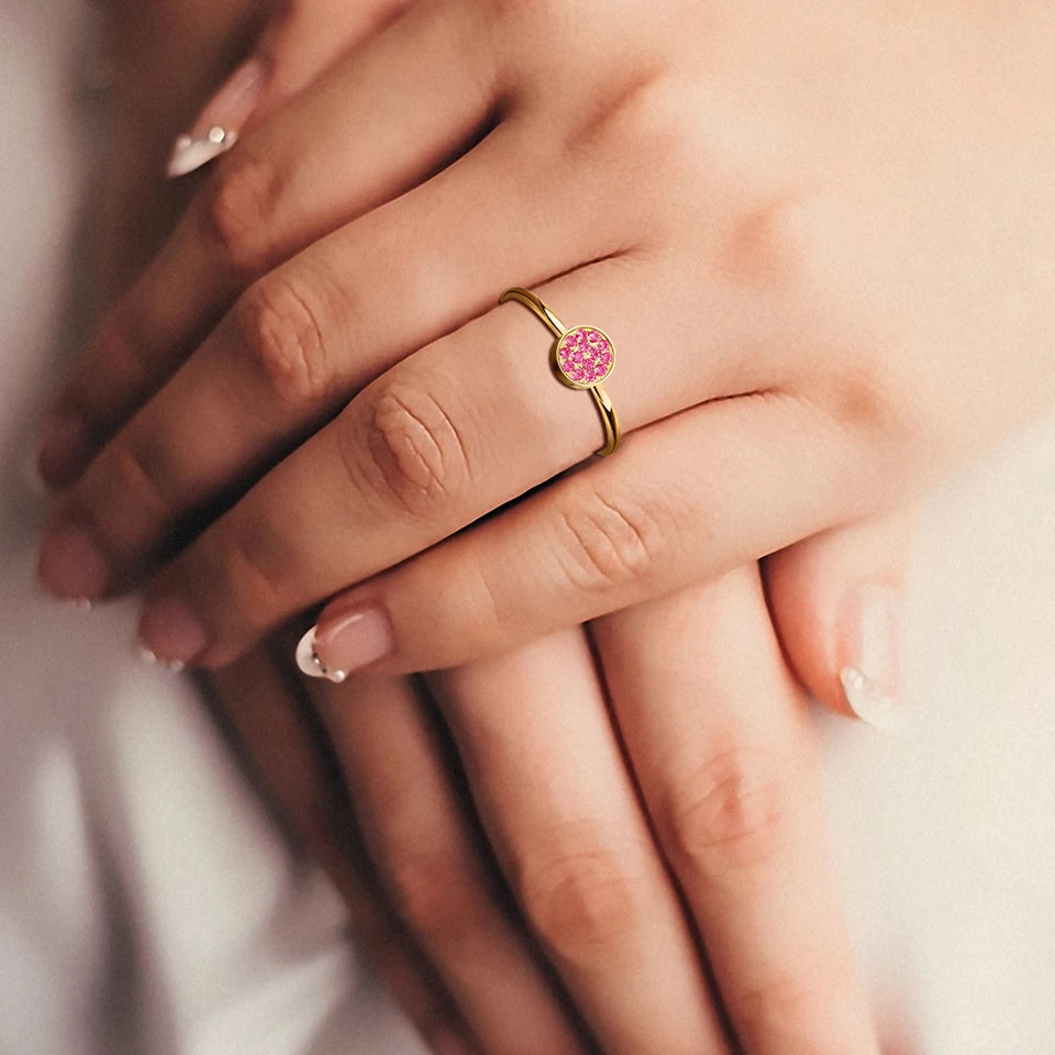 Ring met kleine ronde geboortestenen voor dames