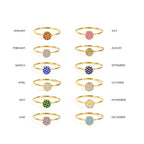 Ring met kleine ronde geboortestenen voor dames