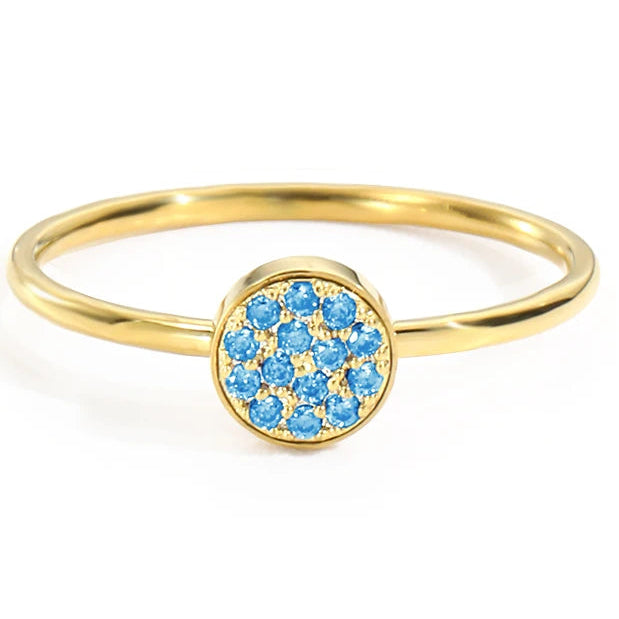 Ring met kleine ronde geboortestenen voor dames december