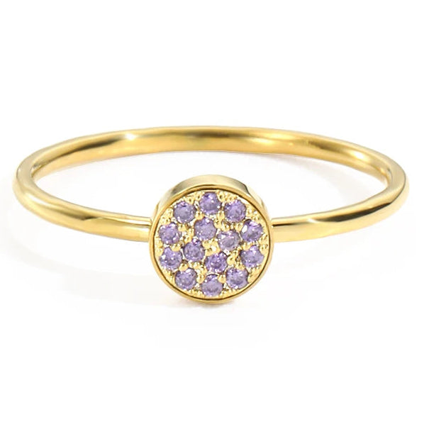 Ring met kleine ronde geboortestenen voor dames februari