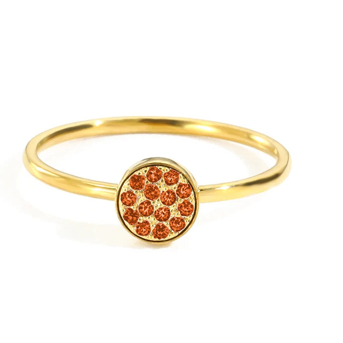 Ring met kleine ronde geboortestenen voor dames januari