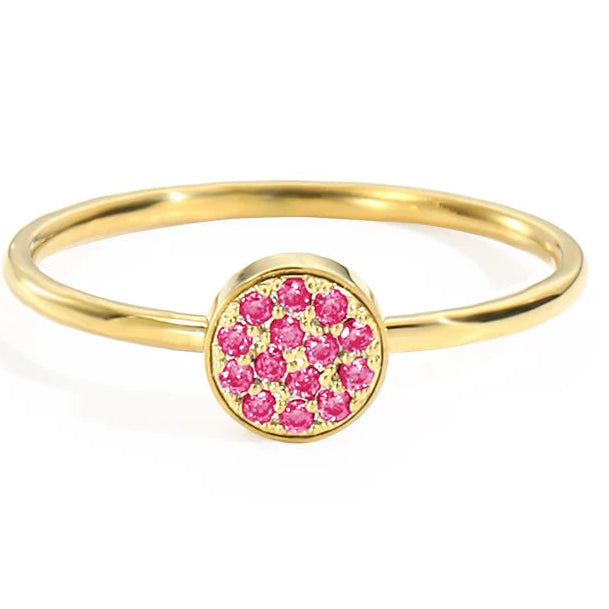 Ring met kleine ronde geboortestenen voor dames juli