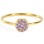 Ring met kleine ronde geboortestenen voor dames juni
