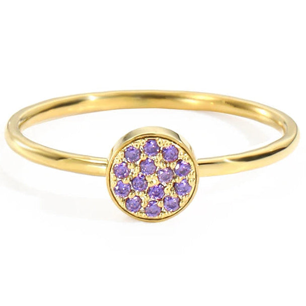 Ring met kleine ronde geboortestenen voor dames juni
