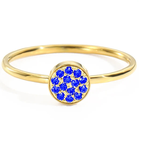 Ring met kleine ronde geboortestenen voor dames maart