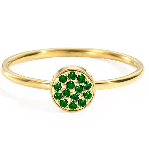 Ring met kleine ronde geboortestenen voor dames mei