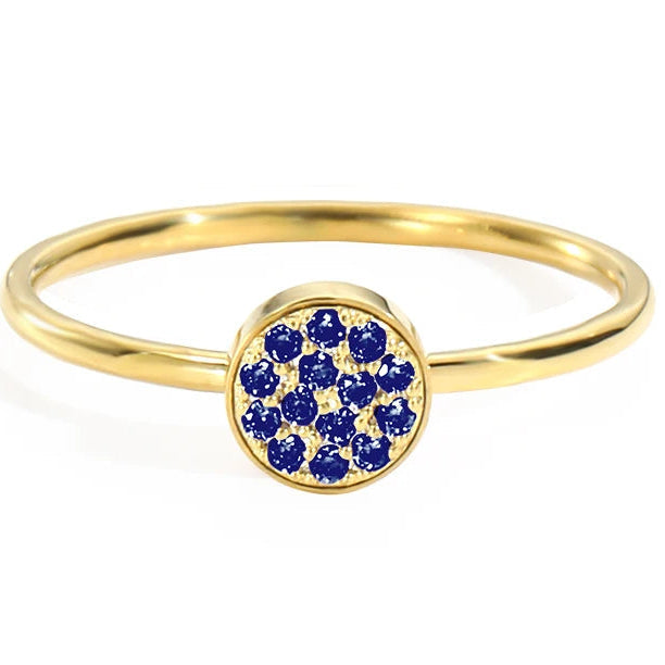 Ring met kleine ronde geboortestenen voor dames september
