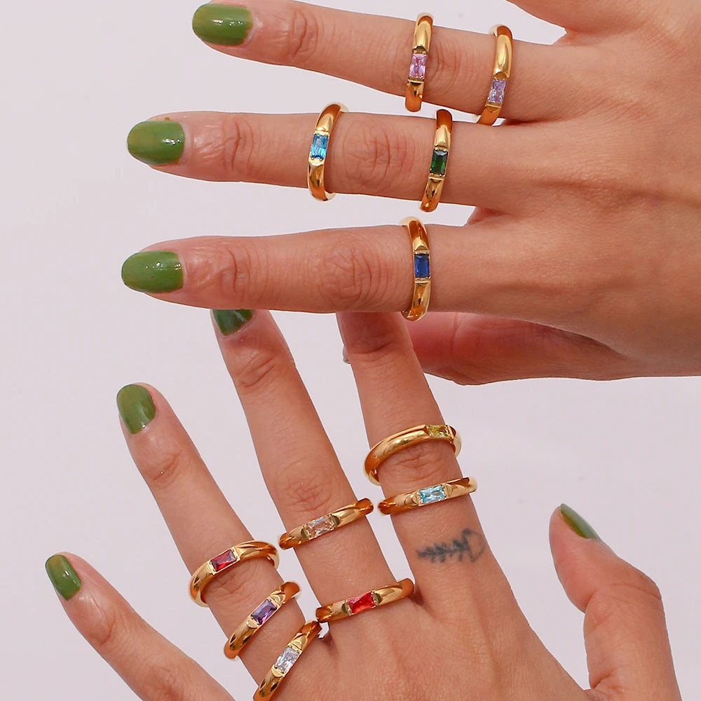 Ring met geboortesteen gezet voor dames