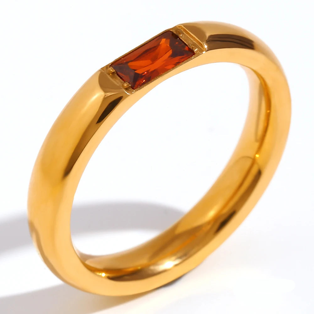 Ring met geboortesteen gezet voor dames januari