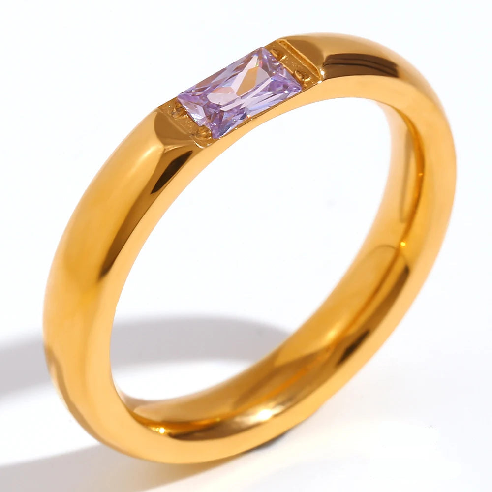 Ring met geboortesteen gezet voor dames juni