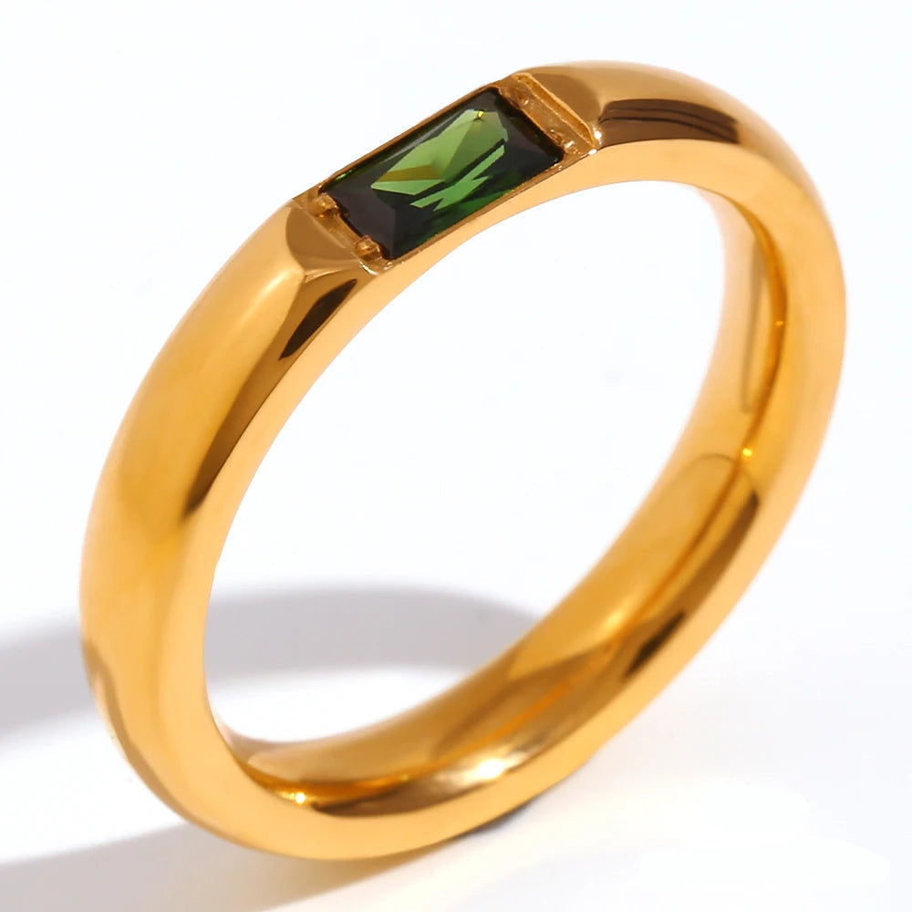 Ring met geboortesteen gezet voor dames mei