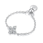 Bague avec Trèfle à 4 Feuilles en Zircon