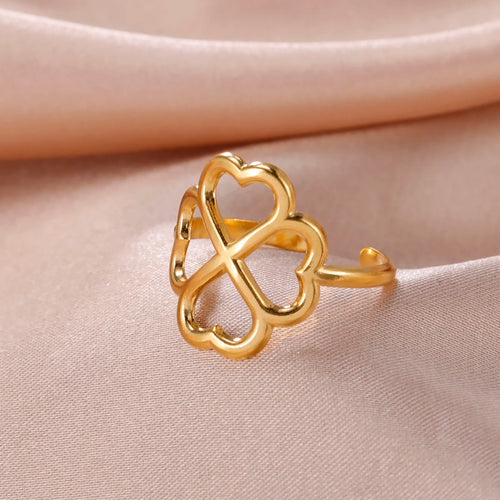 Bague avec Trèfle à 4 Feuilles pour Femme or