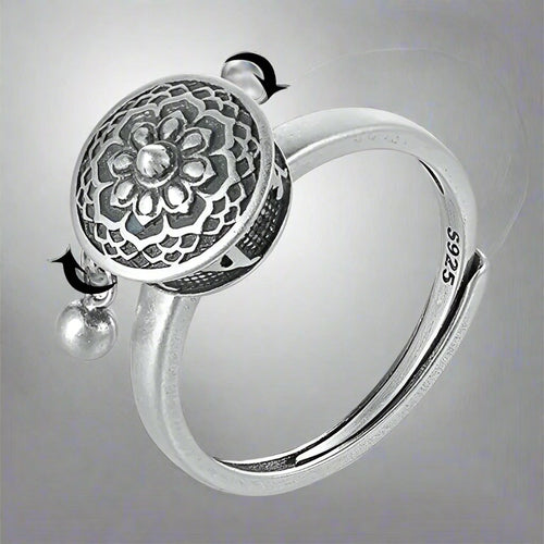 Bague Bouddhiste Fleur de Lotus Argent