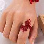 Ring met rode koraaltak