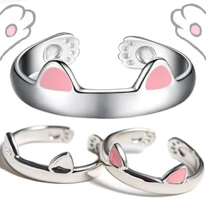 Bague Câlin Chat Oreilles Roses