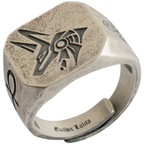 Bague carrée de Style Egyptien Anubis