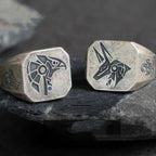 Bague carrée de Style Egyptien Anubis