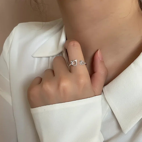 Ring Kat Ring met Zilveren Poten