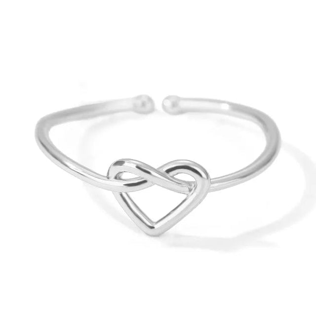 Ring met verweven hart zilver